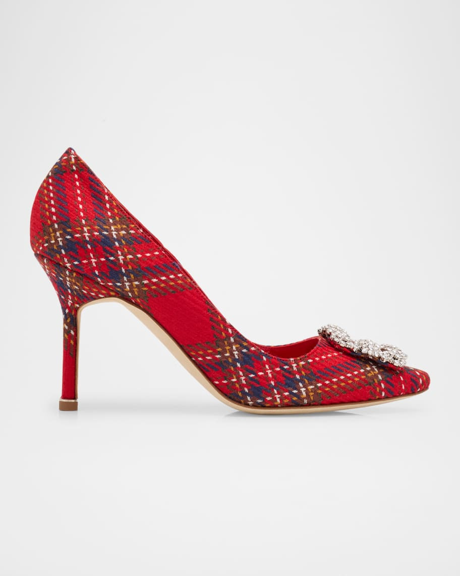 Manolo Blahnik Hangisi Multi Woven Buckle Pumps | Neiman Marcus