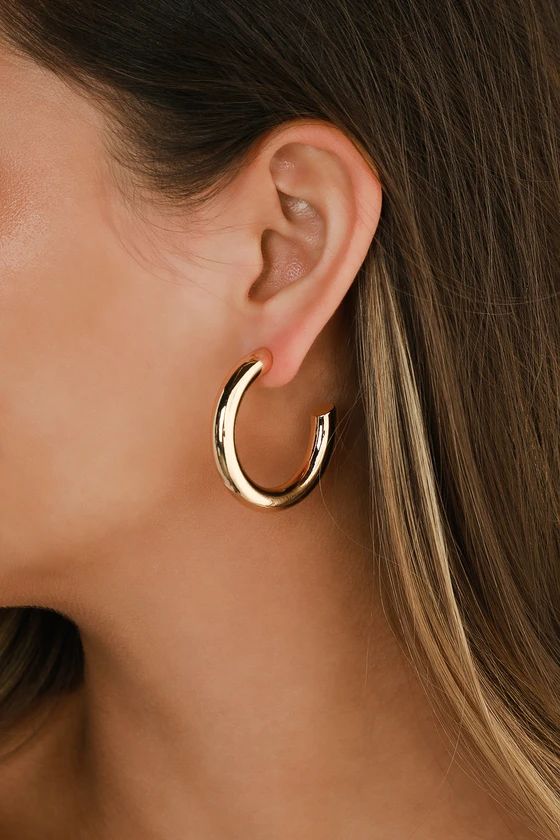 Karissa Gold Hoop Earrings | Lulus (US)