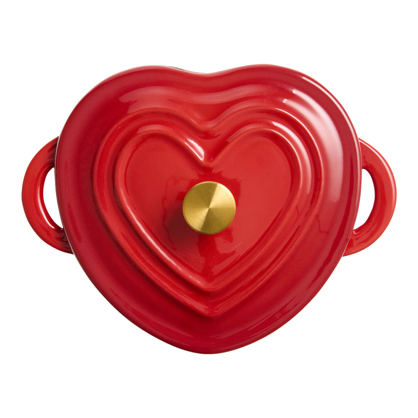 Mini Red and Pink Enameled Cast Iron Heart Shaped Cocotte | World Market