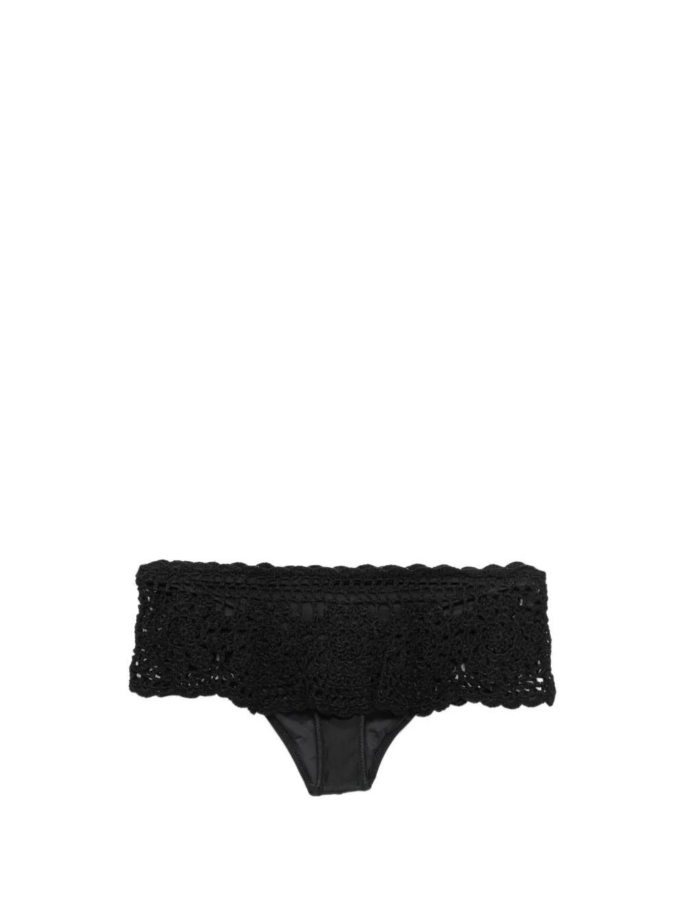 Frankies Bikinis Shelly crochet-knit bikini bottoms - Black | Farfetch Global