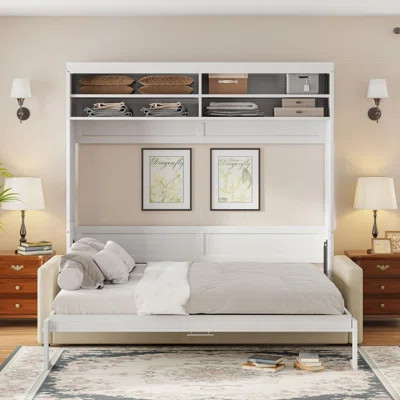 Queen Size Murphy Bed with Sofa - No Box Spring Needed, Sturdy and Space-Saving | Wayfair North America
