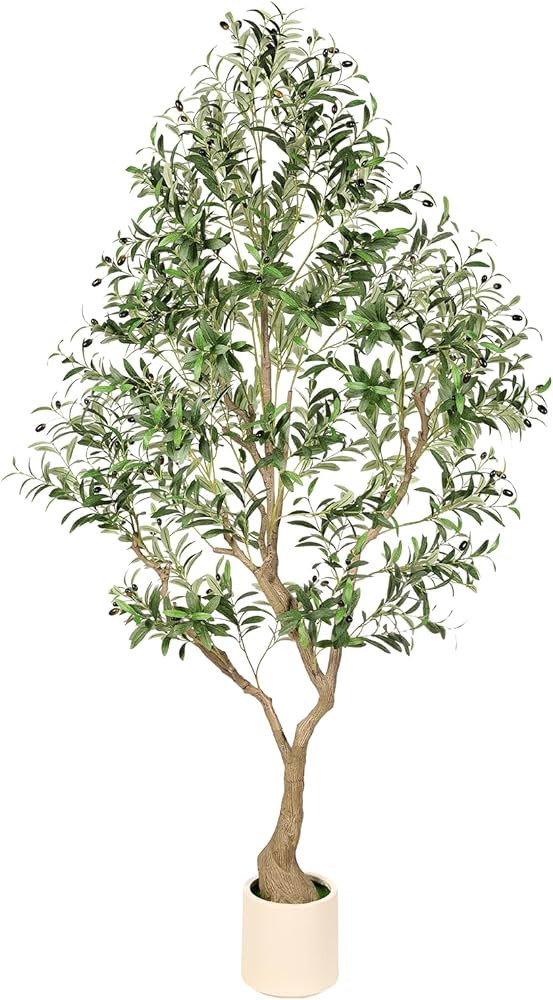 Olive Trees Artificial Indoor 7ft - Large Faux Olive Tree with Planter, Tall Fake Olive Tree with... | Amazon (US)