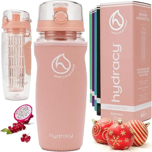 Hydracy Fruit Infuser Water Bottle - 32 oz Sports Bottle - Insulating Sleeve, Time Marker & Full ... | Amazon (US)