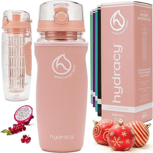 Hydracy Fruit Infuser Water Bottle - 32 oz Sports Bottle - Insulating Sleeve, Time Marker & Full ... | Amazon (US)