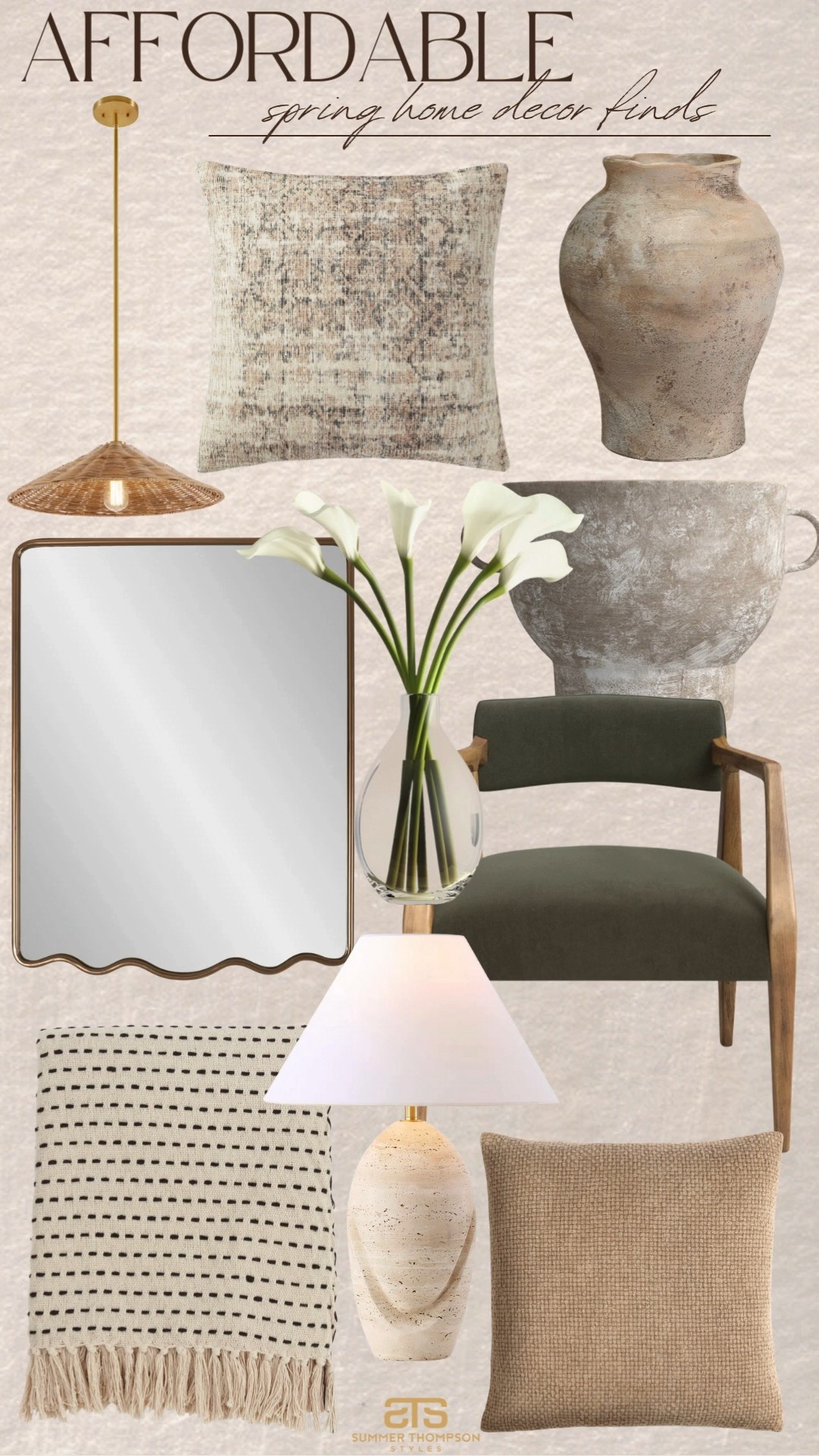 Loving the warm but lighter tones for spring this year! 

Rattan pendant light throw pillow ceramic stoneware accent chair table lamp throw pillow mirror 

#LTKHome #LTKSeasonal