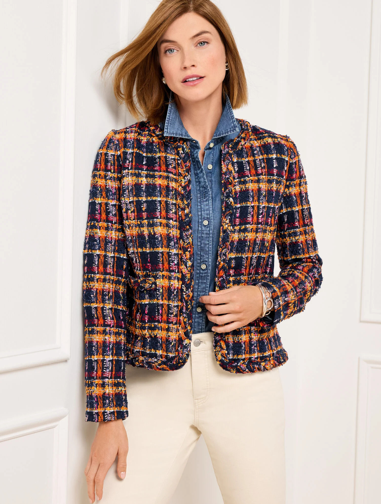 Tweed Jacket - Sunflower Plaid | Talbots
