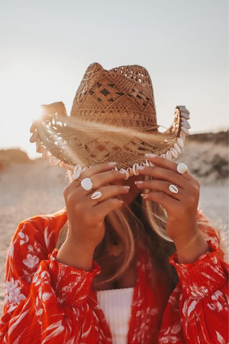 The coastal cowgirl continues into this summer✨
#coastalcowgirl #hat #accessories #springbreak #jewelry #ring #vacation #travel #coastalstyle ##western 


#LTKtravel #LTKstyletip #LTKFestival