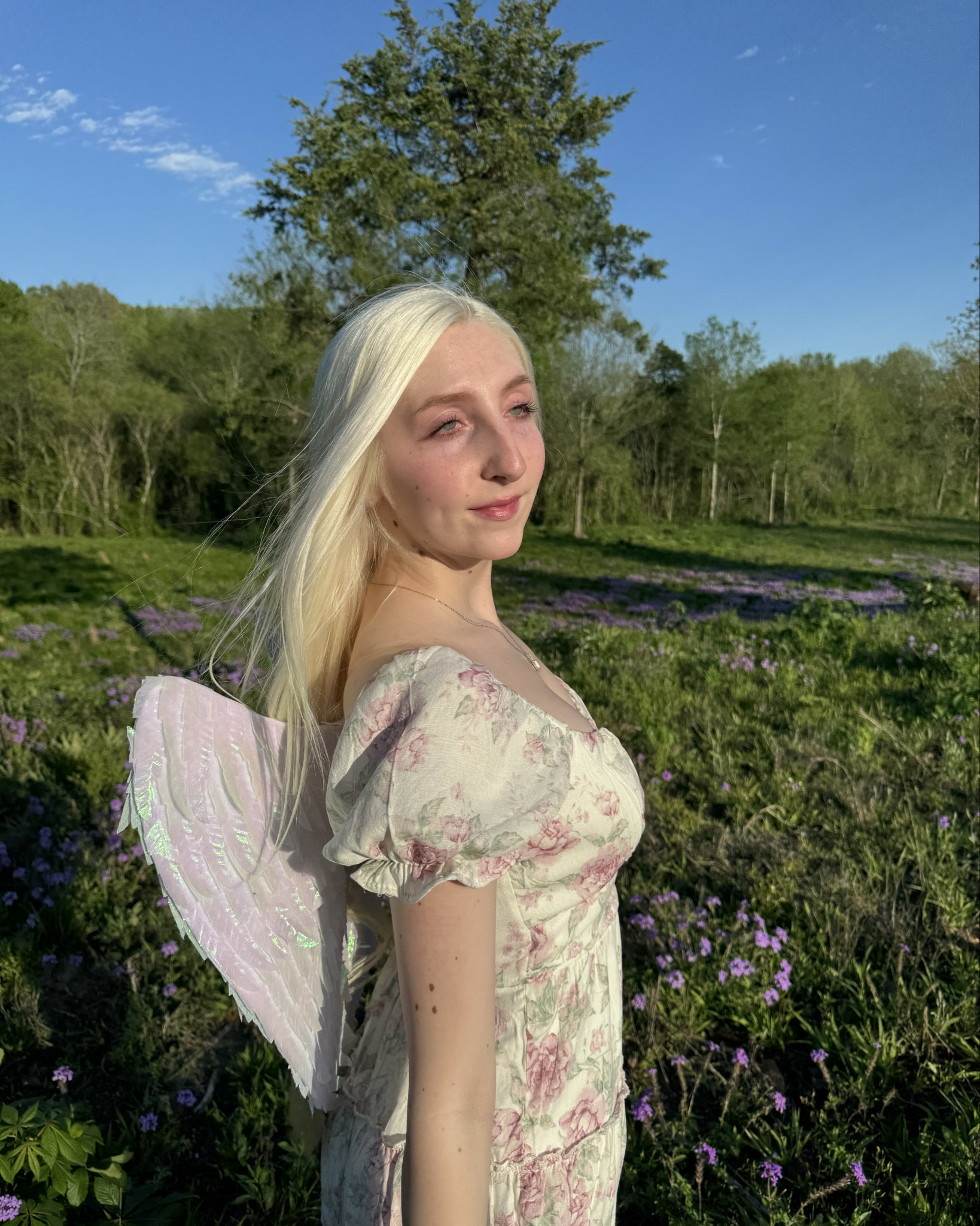 Sharing similar dresses and Angel wings below to match the outfit shown! Shop the beautiful pink floral dresses and Angel wings linked below! 

#LTKfindsunder50 #LTKsalealert #LTKfindsunder100