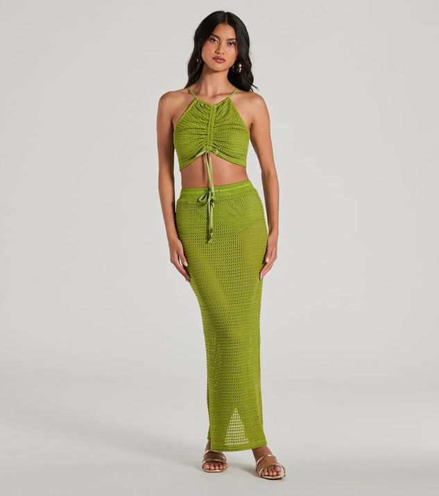 Sunny Chic High Slit Crochet Maxi Skirt | Windsor Stores