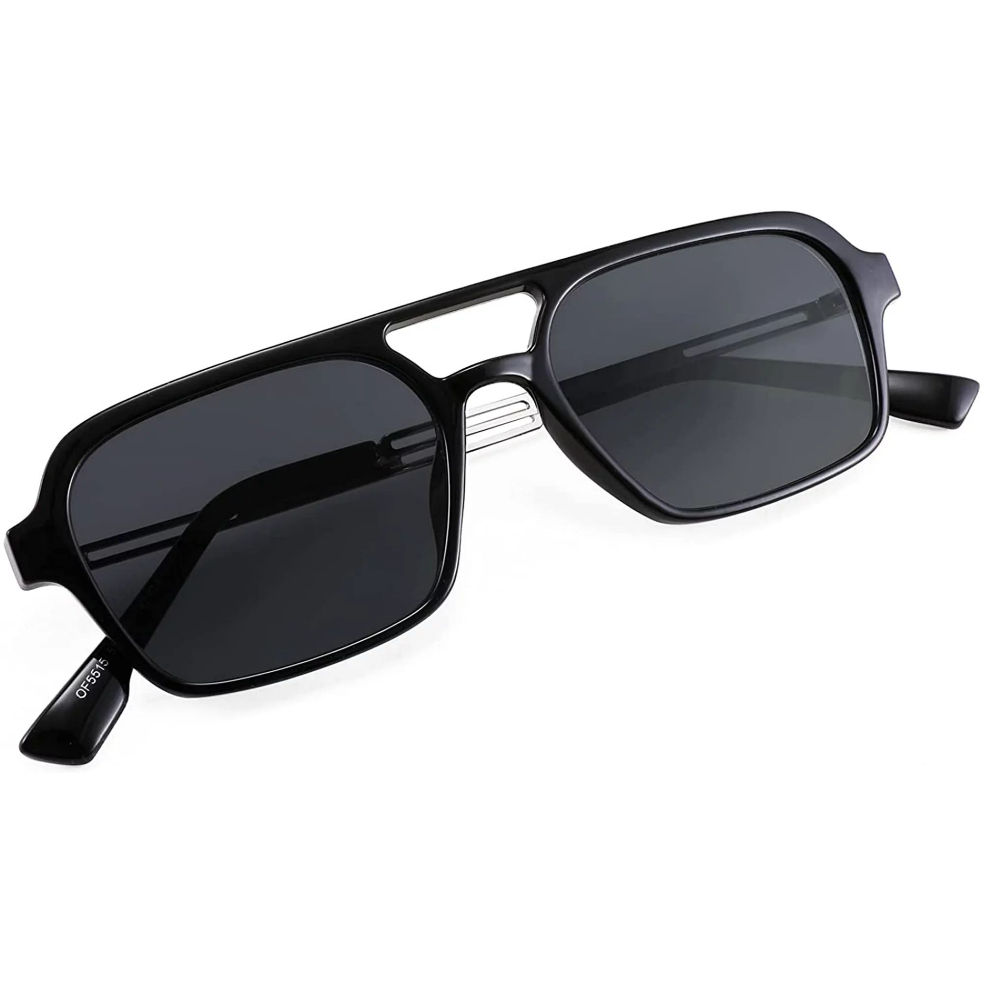 FEISEDY Vintage Square 70s Flat Aviator Sunglasses Women Men Metal Design Shades B2752 | Walmart (US)