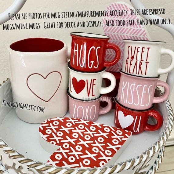 Valentines Day Mini Mugs 2.4oz and Big Mugs 12.85oz  | Etsy | Etsy (US)