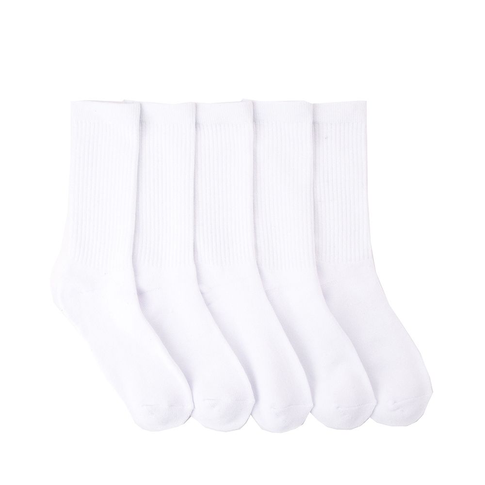Womens Crew Socks 5 Pack - White | Journeys