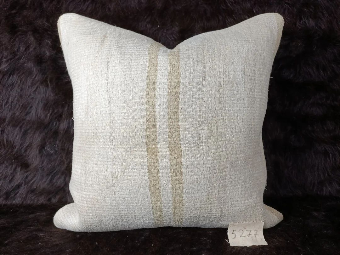 Kilim Pillow 20"x20" inch Natural Pillow Decorative Handmade Kilim Pillow Cover Cushion Cover Azt... | Etsy (US)