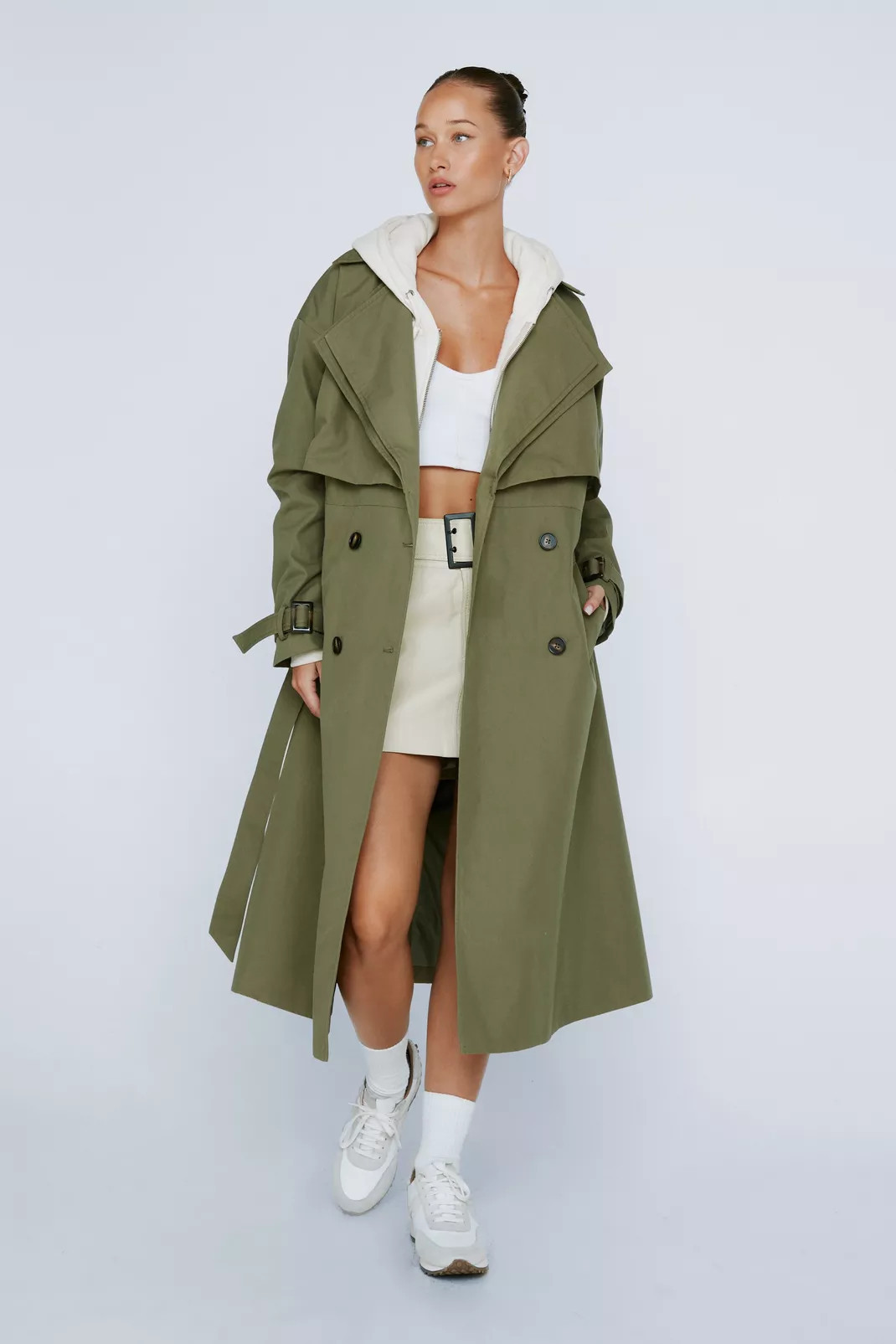 Petite Premium Double Layer Twill Trench Coat | Nasty Gal UK (+IE)