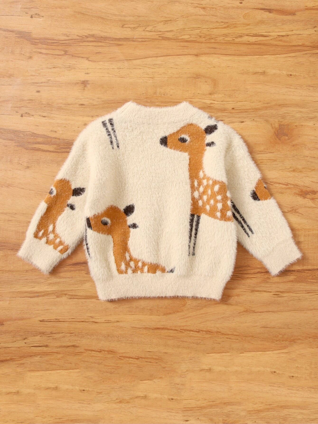 Baby Elk Pattern Fluffy Knit Sweater
   SKU: sa2207065662580038      
          (22 Reviews)
    ... | SHEIN