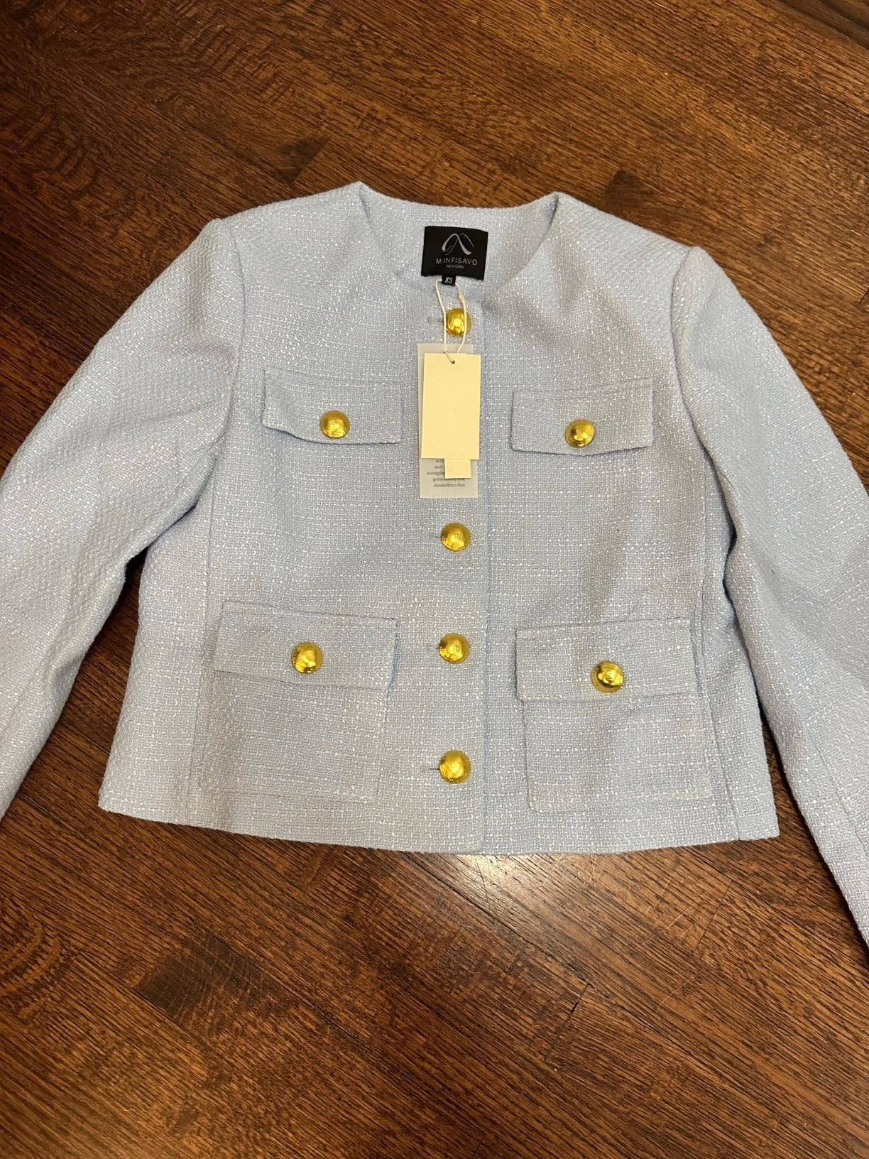 2026 Women Tweed Jacket Cropped Blazers Spring Summer Elegant Round Neck Pockets Business Casual ... | Amazon (US)