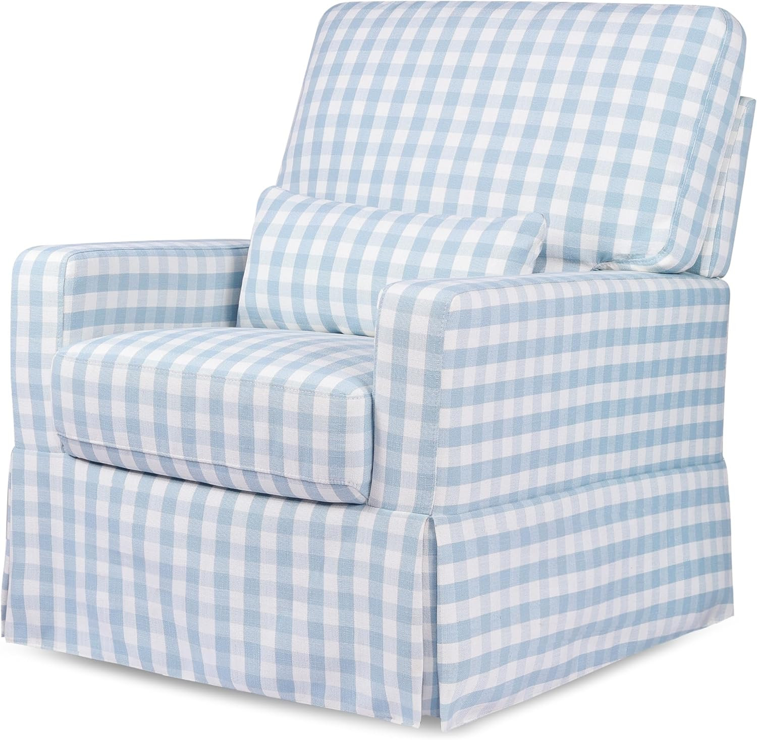 NAMESAKE Crawford Pillowback Comfort Swivel Glider in Blue Gingham, Greenguard Gold & CertiPUR-US... | Amazon (US)