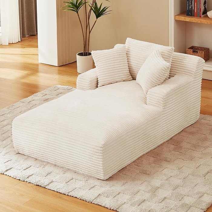 78.7" Chaise Lounge Chair Indoor, Oversized Boneless Couch Comfy Upholstered Sleeper Sofa Bed wit... | Amazon (US)