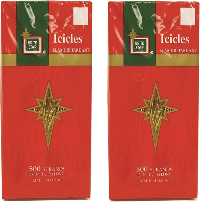 Brite Star 500 Strand Icicles Tinsel, Gold (Set of 2) | Amazon (US)