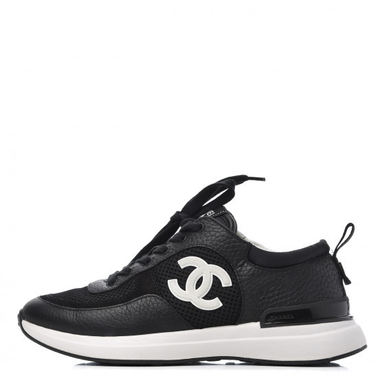 CHANEL

Calfskin Mesh Lycra Suede Womens Logo Sneakers 36.5 Black | Fashionphile