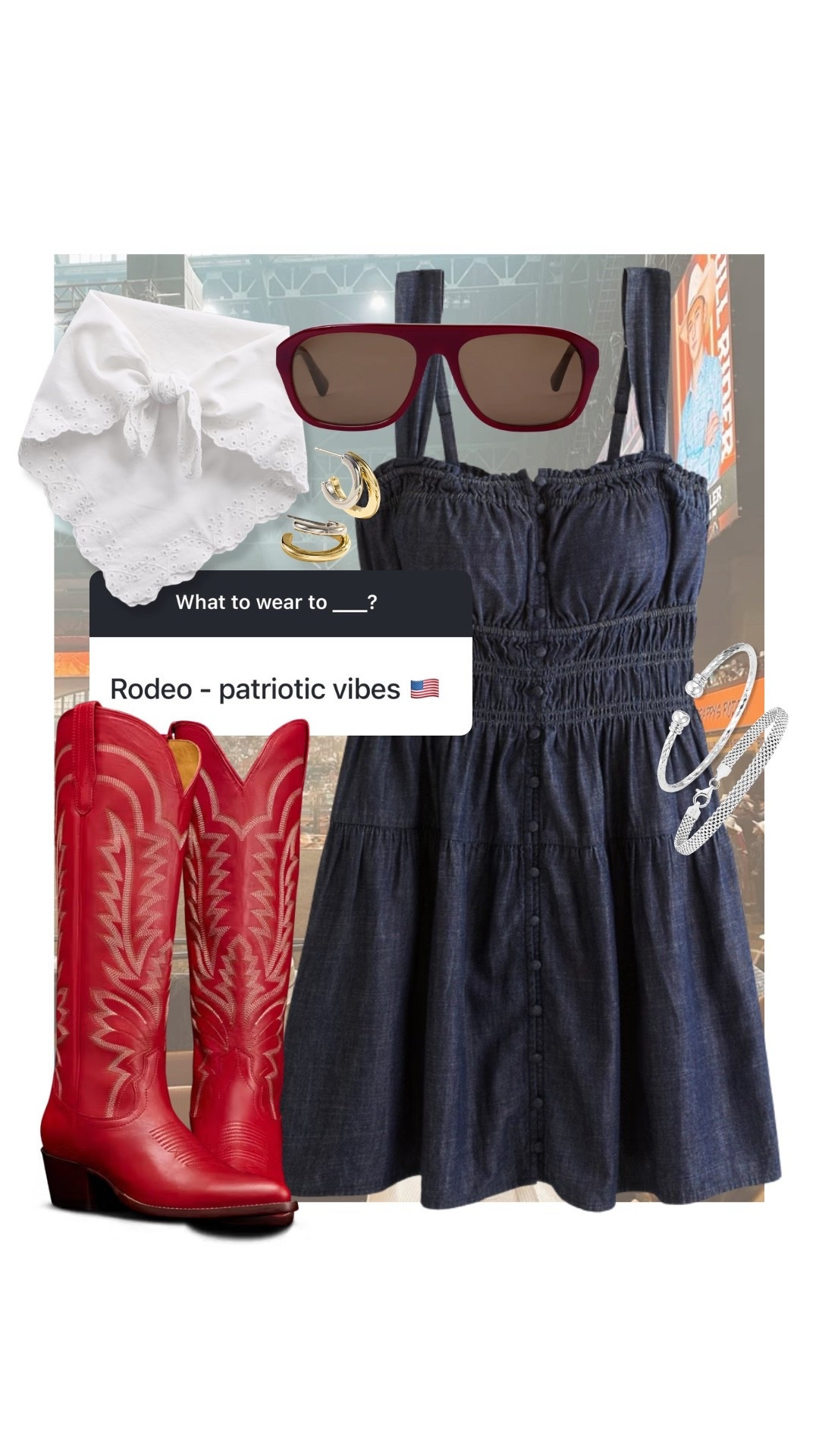 What to wear to the rodeo - patriotic vibes! #kathleenpost

4th of July outfit Inspo, rodeo outfit
