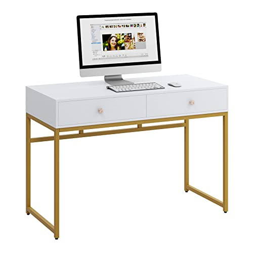 Tribesigns Computer Desk, Modern Simple 47 inch Home Office Desk Study Table Writing Desk with 2 ... | Amazon (US)