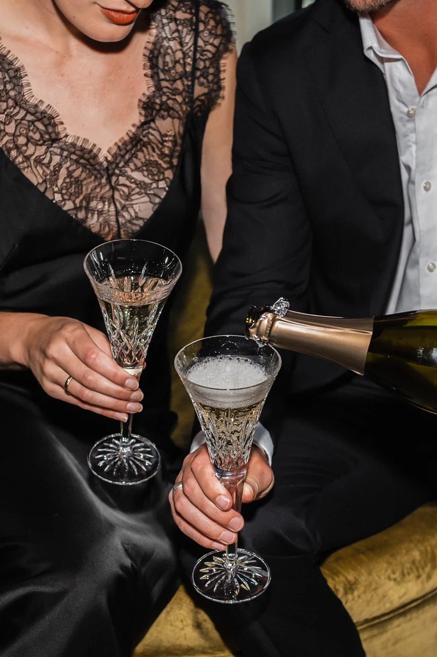 Lismore Toasting Flute, Pair | Over The Moon