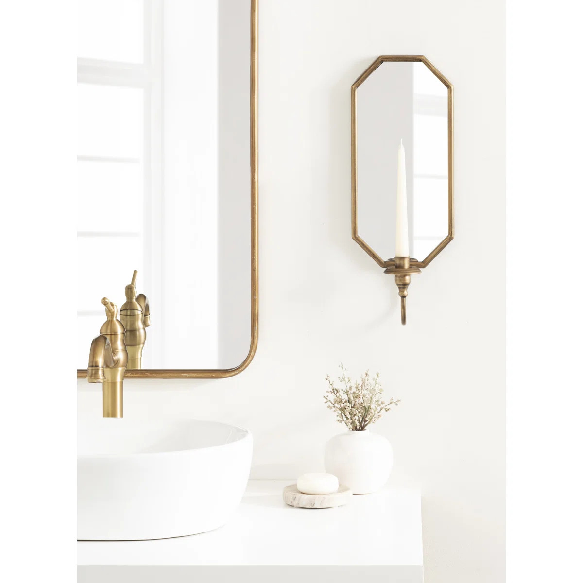 Judine Metal and Mirrored Taper Wall Sconce Candle Holder | Wayfair North America