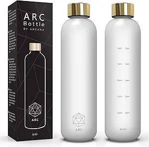 ARCANA Arc Bottle Water Bottle With Time Marker - Motivational Water Bottles With Times To Drink ... | Amazon (US)