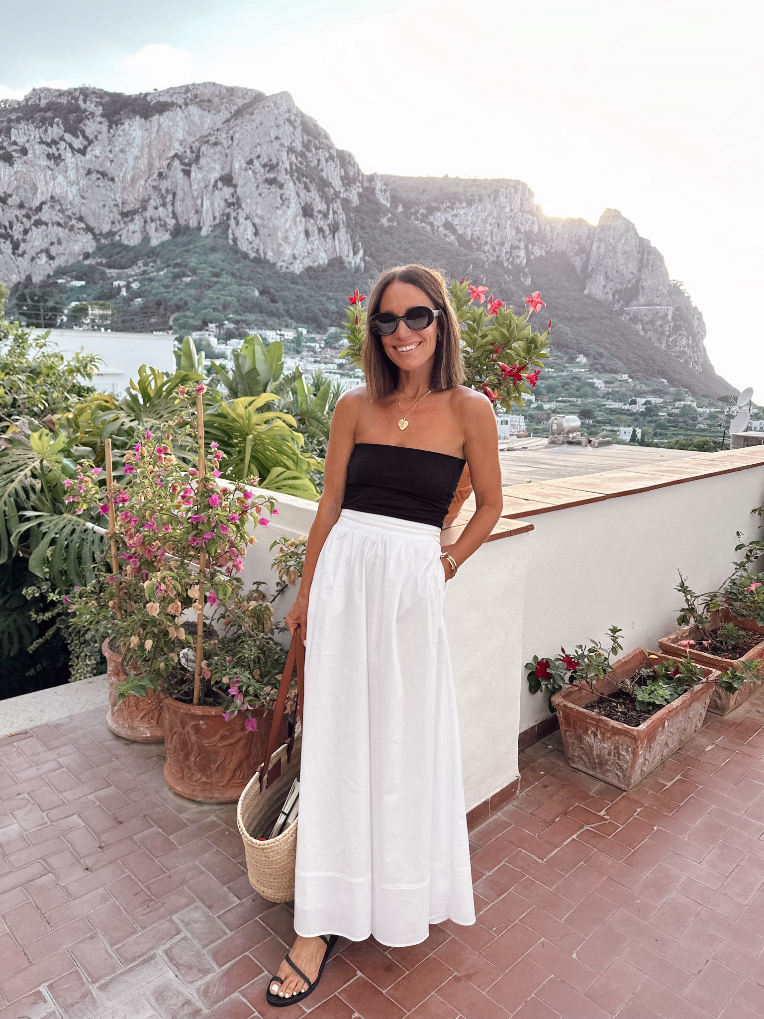 Last night’s dinner OUTIFT 
Mixed and matched tops and bottoms from my euro capsule 
Skirt tts and short gal friendly 

#LTKOver40