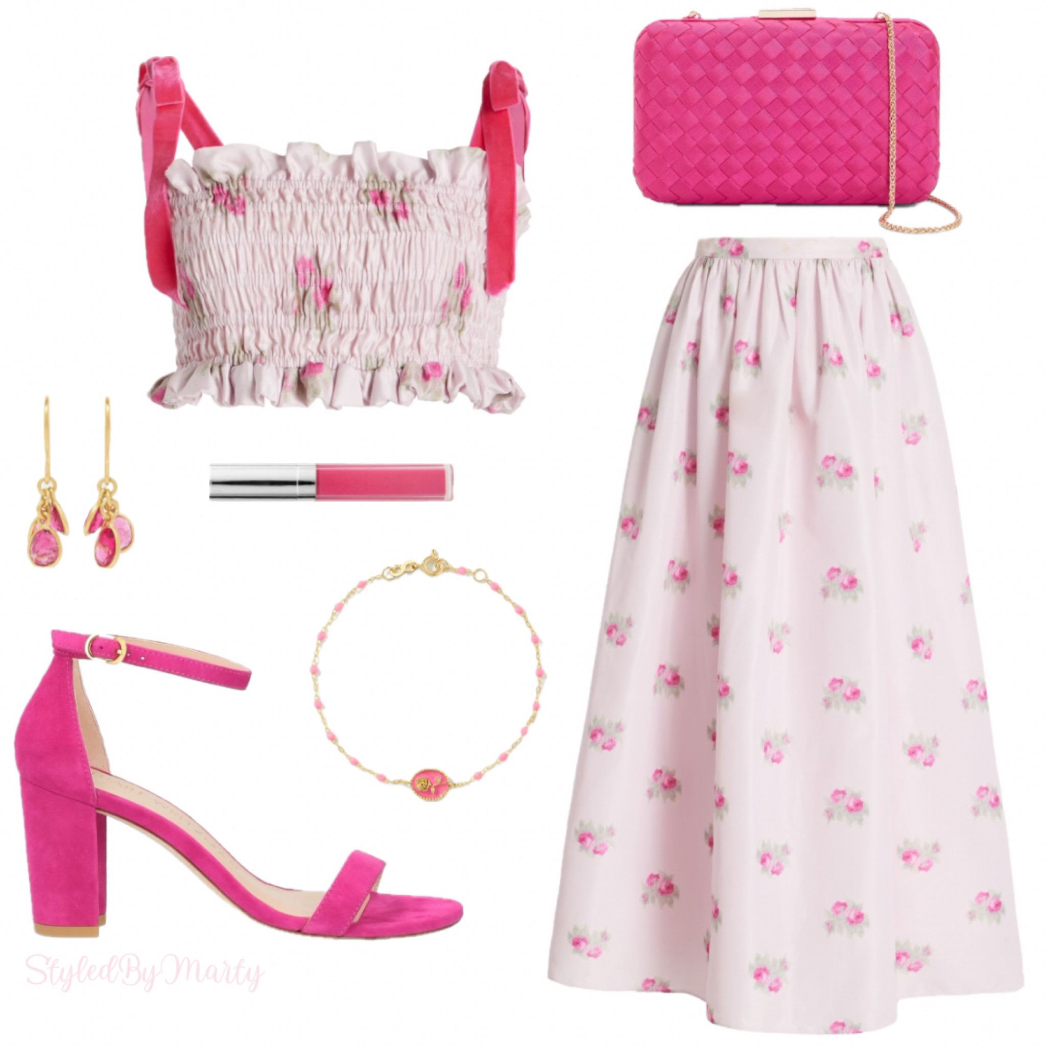 Grand millennial style, Easter outfit, spring style, romantic style, romantic outfit, floral fashion, Love Shack Fancy, feminine style, fuchsia sandals, fuchsia clutch bag, pink fashion, feminine style 

#LTKshoecrush #LTKstyletip #LTKSeasonal