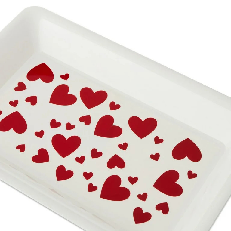 Heart Serving Tray, Red and White, 15" x 10", Valentine's Day by Way To Celebrate | Walmart (US)