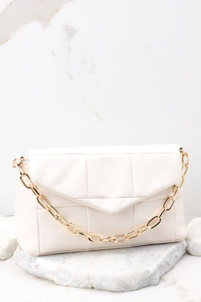Captivatingly Chic Ivory Bag | Red Dress 