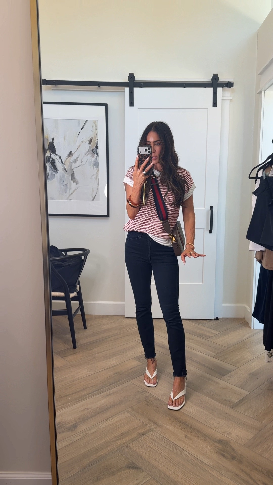 Memorial Day or July 4th outfit idea. Lightweight sweater knit sz small, ankle length jeans and shorts sz small or 25. Convertible best selling Gucci bag. These sandals have the most comfortable footbed and are a steal! They run true to size 
White kitten heel sandals  

@Fitory

#LTKootd #LTKSeasonal #LTKOver40

#LTKSeasonal #LTKootd #LTKOver40