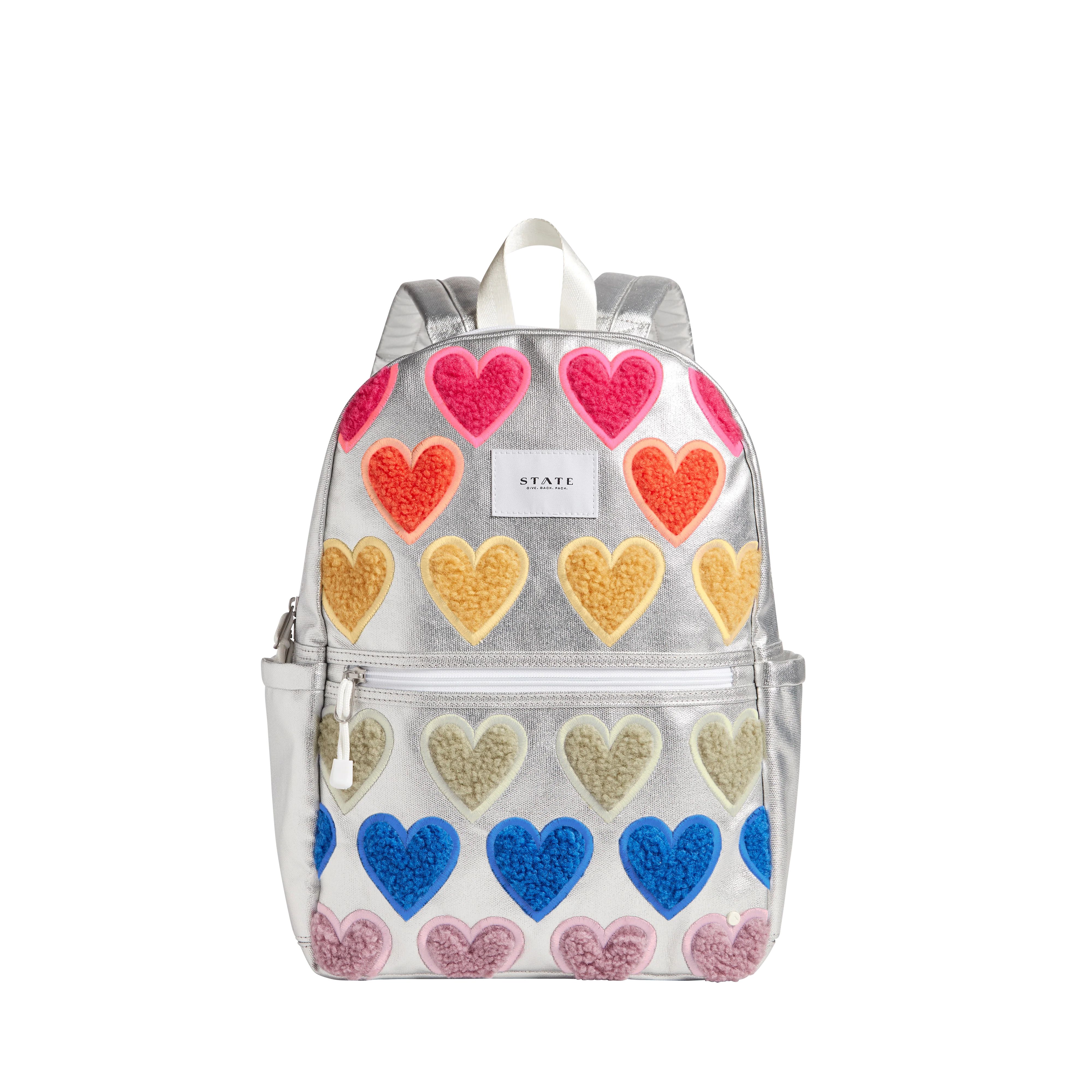 STATE Bags | Kane Kids Backpack Metallic Fuzzy Hearts | STATE Bags