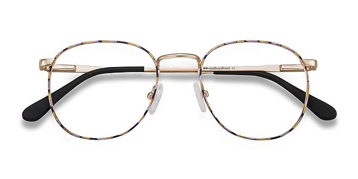 Blossom Square Floral Golden Glasses for Women | Eyebuydirect | EyeBuyDirect.com