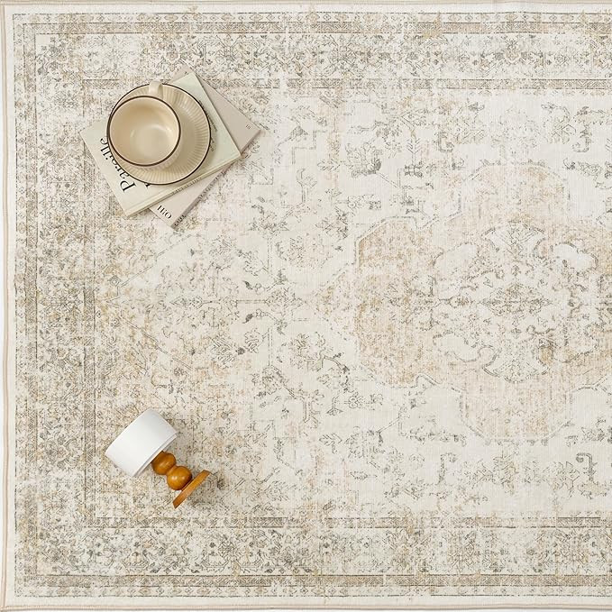 Hallway Runner Rug 2x5 Washable Beige Vintage Distressed Runner Oriental Soft Thin Indoor Carpet ... | Amazon (US)