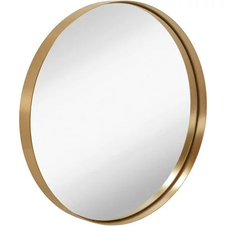 Hamilton Hills 24 Gold Circle Deep Set Metal Round Frame Mirror Contemporary Gold Wall Mirror | Glas | Walmart (US)