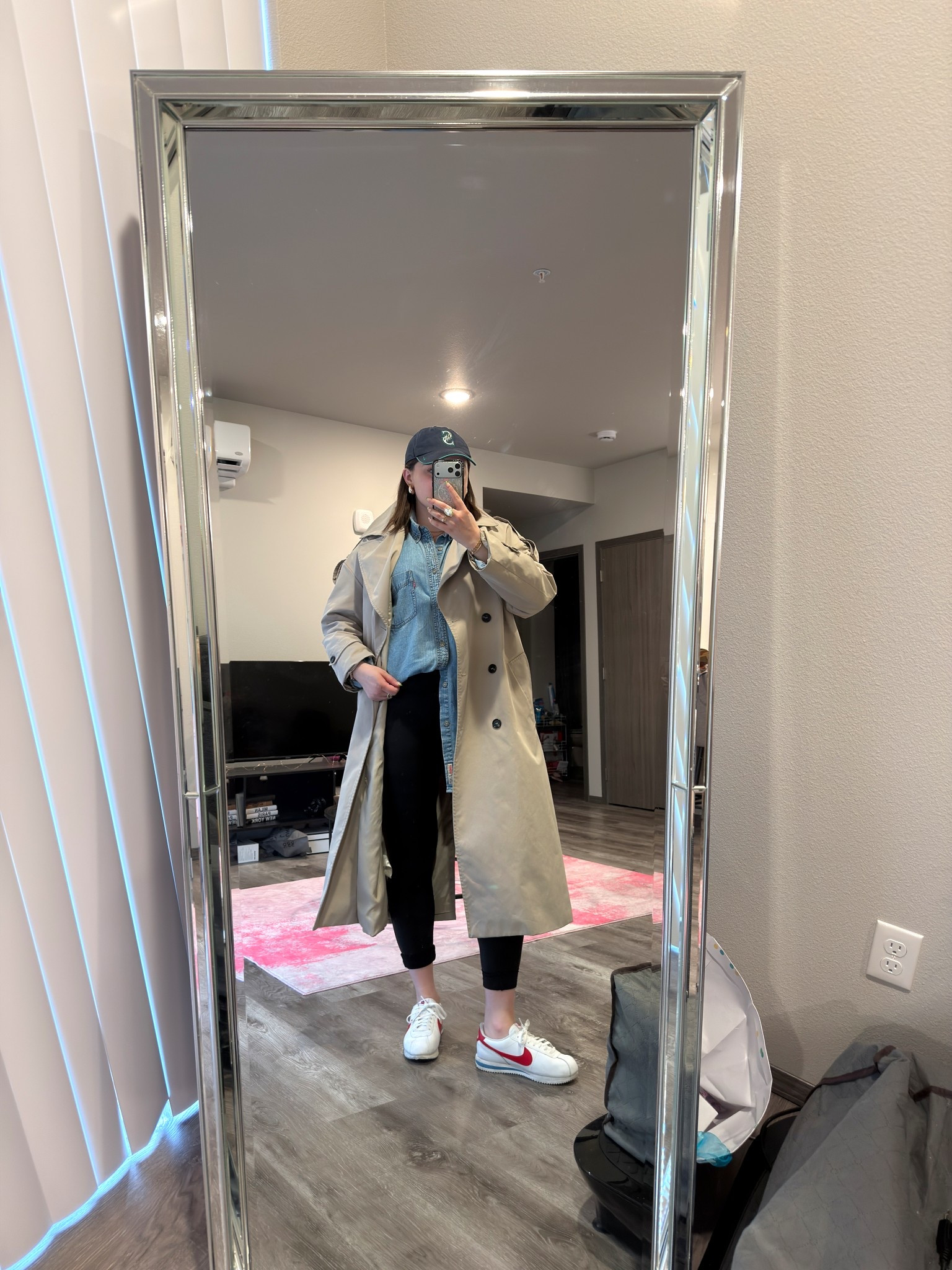 Rainy day work outfit! Forgot how much I love my @Spanx leather leggings come springtime 💐

I’m wearing a men’s L top, L coat, M leggings and size 9 sneakers

#LTKWorkwear #LTKootd #LTKMidsize