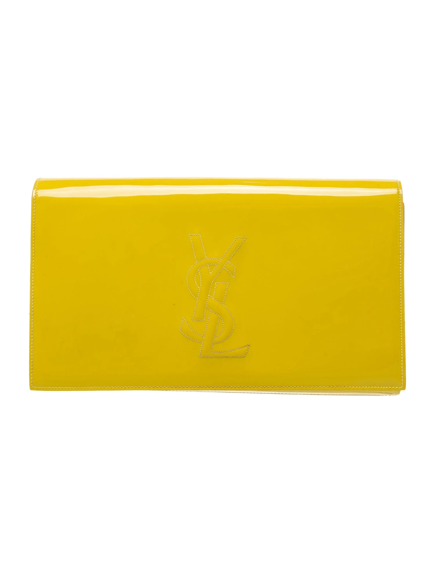 Yves Saint Laurent Patent Leather Clutch - Yellow Clutches, Handbags - SNT472771 | The RealReal | The RealReal