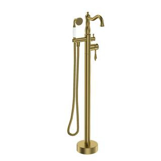 CASAINC Classical Freestanding Bathtub Faucet with Hand Shower Hand in Brushed Brass-TC01-BB - Th... | The Home Depot