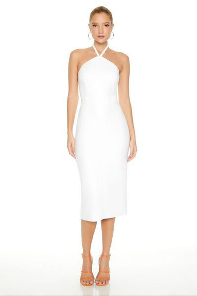 Split-Hem Halter Midi Dress | Forever 21