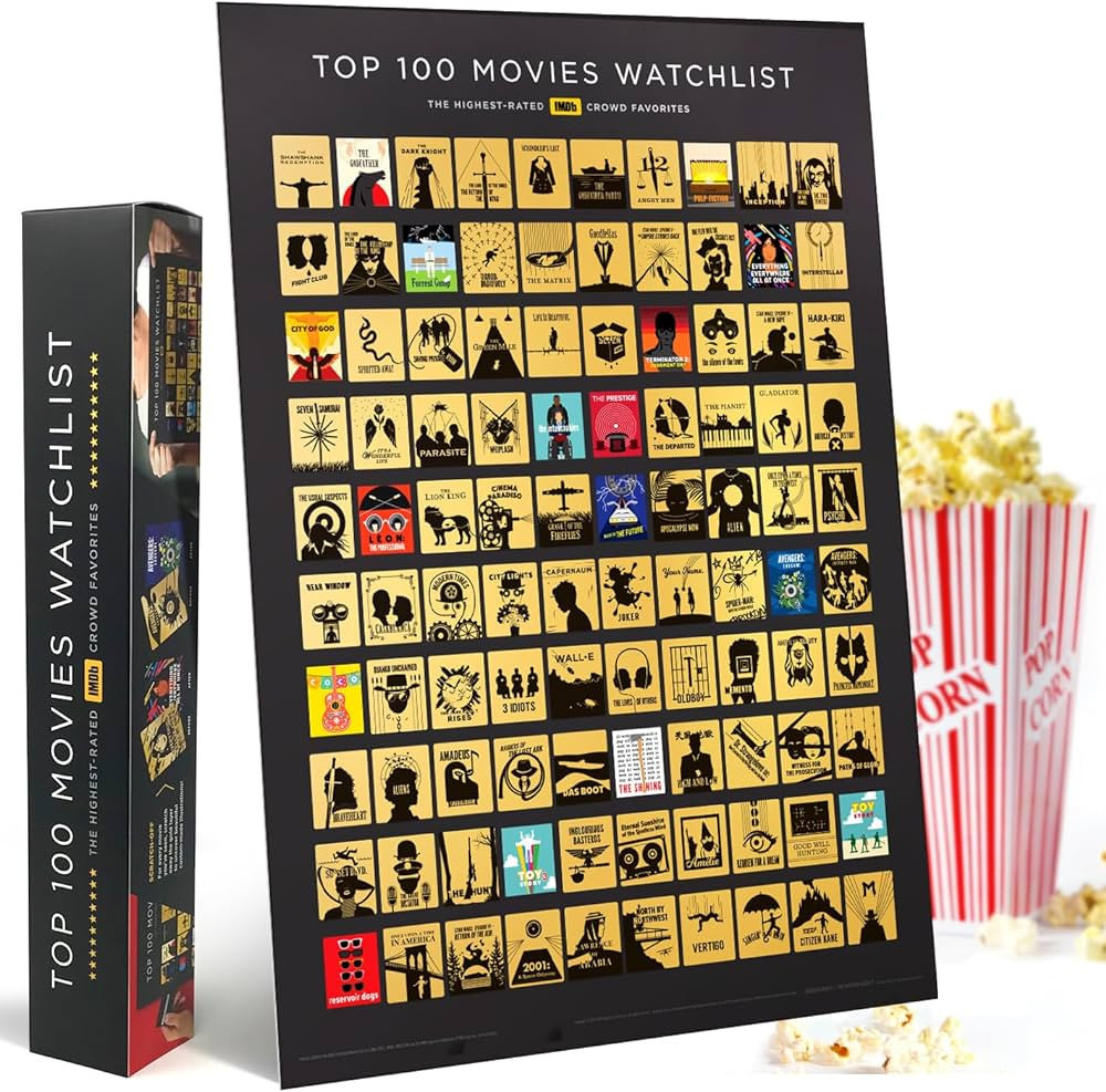 Official IMDb Top 100 Movies Scratch Off Poster | Premium Bucket List - Made in USA | 16.5x23.4 I... | Amazon (US)