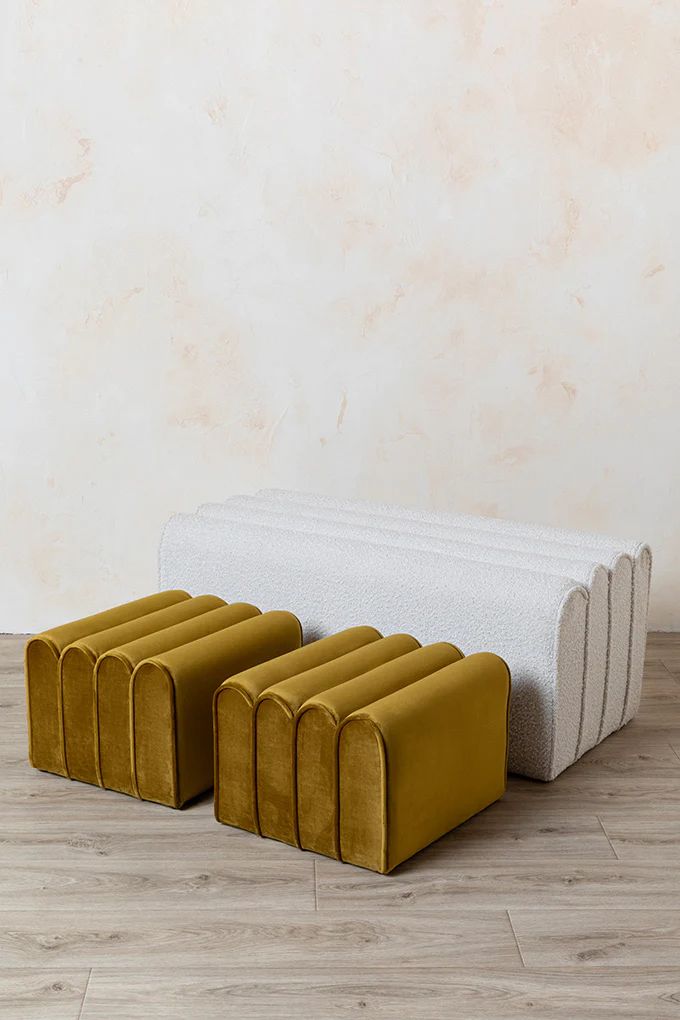 Rian Bench Ottoman Set | Cura Home