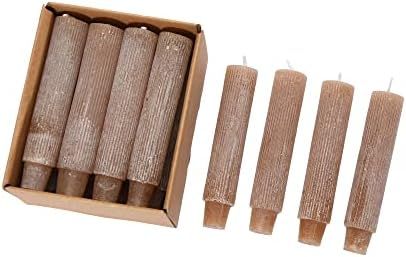Amazon.com: Creative Co-Op Unscented Pleated Taper Box, Powder Finish, Set of 12, Cappuccino Cand... | Amazon (US)
