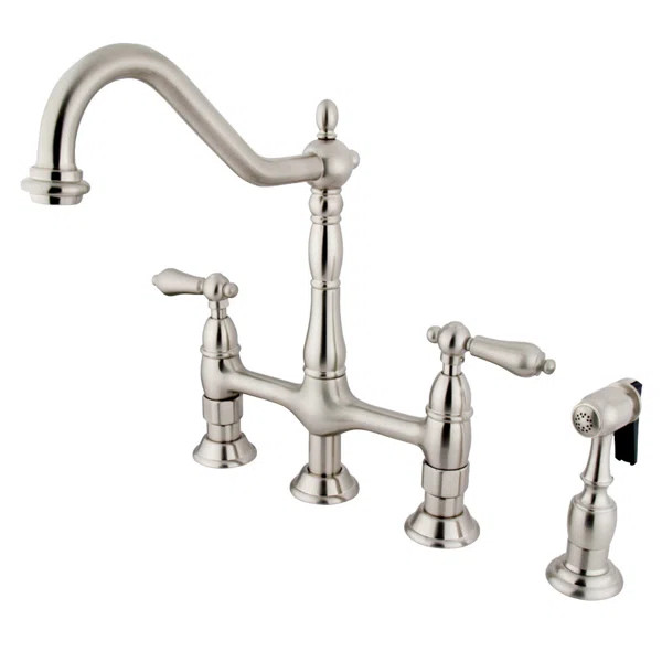 Heritage Bridge Faucet with Side Spray | Wayfair North America