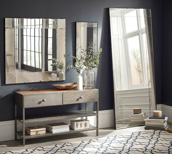 Tribeca Antiqued Glass Floor Mirror | Pottery Barn (US)