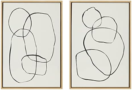 Kate and Laurel Sylvie Going in Circles Framed Textured Canvas Set by Teju Reval of SnazzyHues, 23x3 | Amazon (US)