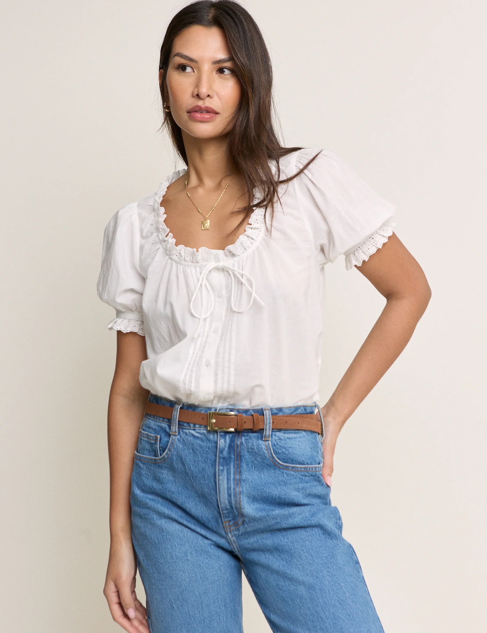 White Puff Sleeve Lumi Blouse | Nobody's Child