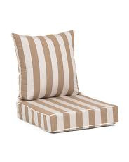 Made In Usa Outdoor Cabana Striped Seat Cushion And Back Pillow Set | TJ Maxx